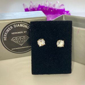 Herkimer Diamond Studs, Sparkly, Clear,  Earring Set Appx 1.5 Ct each , Sterling